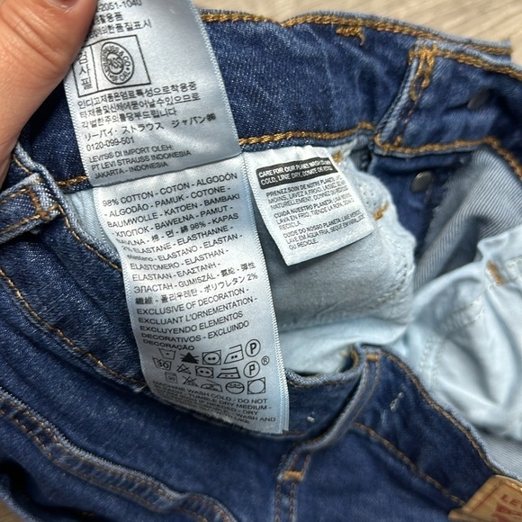 Levi’s Mile High Rise Cropped Wide Leg Jeans Button-Fly Blue Women’s Sz 25 - Picture 13 of 13